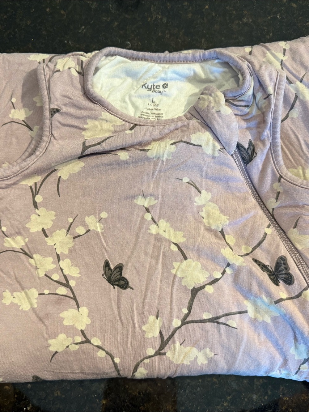 Kyte BABY Lavender Floral & Butterfly Sleep Sack - Purple & White